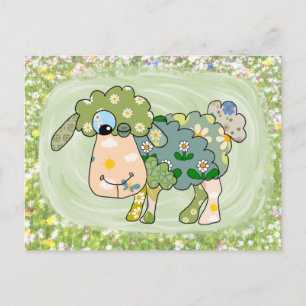 Carte postale pour mouton coloré
