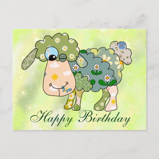 Carte postale pour mouton coloré (Devant)