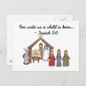 Carte Postale Pour nous un enfant naît (Devant / Derrière)