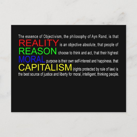 Carte postale pour objectivisme (Devant)