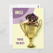 Carte Postale Pour Oncle en Fête des pères. Joli chiot (Devant / Derrière)