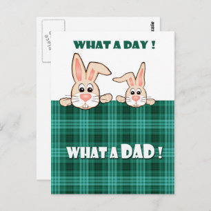Carte Postale Pour papa en Fête des pères. Deux chouettes lapine