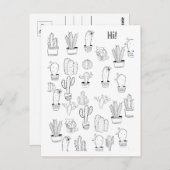 Carte postale pour Plantes de Cactus amusants (Devant / Derrière)