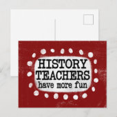 Carte postale pour professeurs d'histoire ont plus (Devant / Derrière)