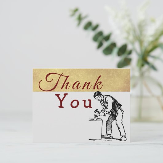 Carte Postale Pour remercier un charpentier (Debout devant)