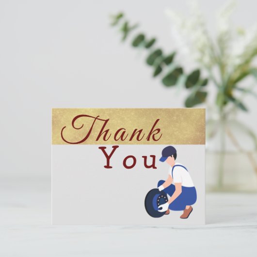 Carte Postale Pour remercier un mécanicien (Debout devant)