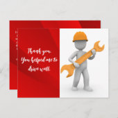 Carte Postale Pour remercier un mécanicien (Devant / Derrière)