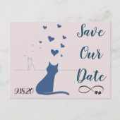 Carte postale pour réserver la date avec des chats (Devant)