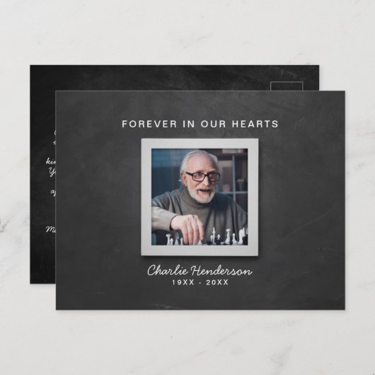 Carte Postale Pour toujours dans nos coeurs Photo Funérailles Me (Devant / Derrière)