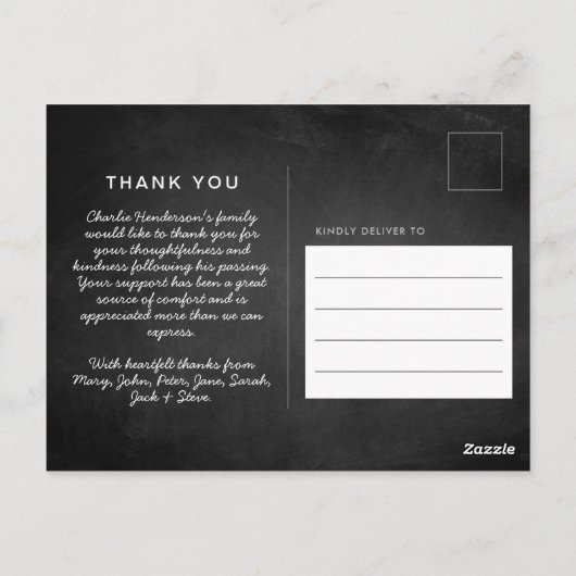 Carte Postale Pour toujours dans nos coeurs Photo Funérailles Me (Dos)