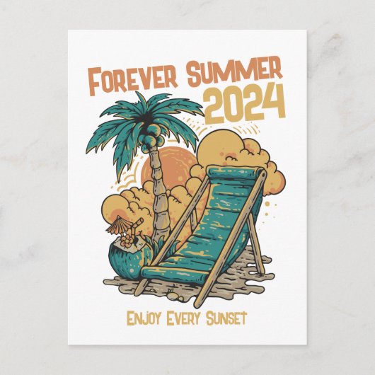 Carte Postale Pour toujours été 2024 - Profitez de chaque couche (Devant)