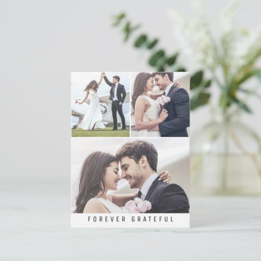 Carte Postale Pour toujours Grateful Simple 3 Mariage photo Merc (Debout devant)