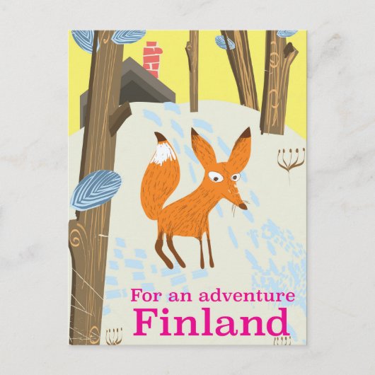 Carte Postale Pour une affiche de voyage rétro Adventure Finland (Devant)