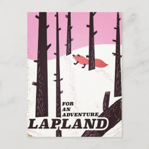 Carte Postale Pour une affiche vintage d'aventure en Laponie