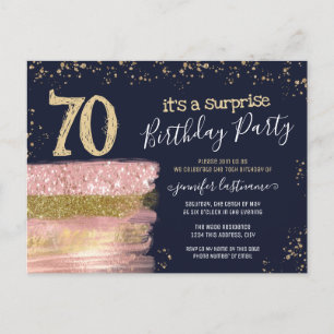 Carte postale pour une fête surprise pour les 70 a