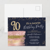 Carte postale pour une fête surprise pour les 90 a (Devant / Derrière)