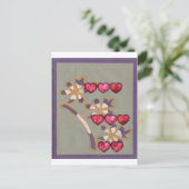 Carte Postale Pour Vous De Moi : Beau Coeurs Floraux Design (Debout devant)