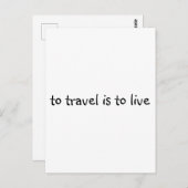 Carte Postale Pour Voyager, C'Est Vivre - Simple Devis De Voyage (Devant / Derrière)