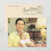 Carte Postale Pourcentage vintage, Prince Charles et William (Devant / Derrière)