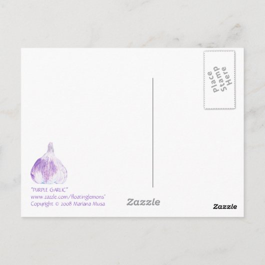 Carte postale pourpre à l'ail (Dos)