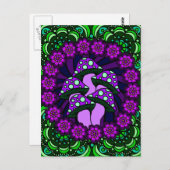 Carte postale pourpre de cinq champignons (Devant / Derrière)