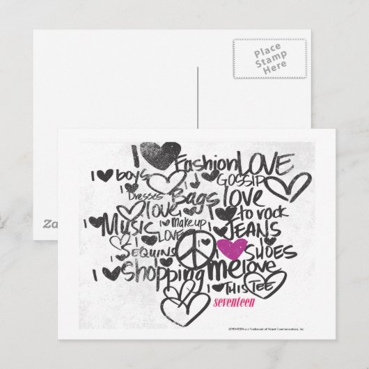 Carte Postale Pourpre de graffiti (Devant / Derrière)