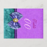 Pourpre "numéro de table" turquoise mariage damask