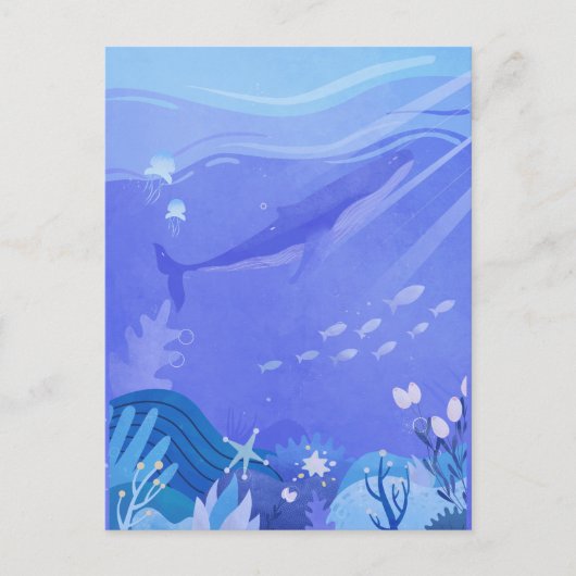 Carte Postale Pourpre sous les créatures marines (Devant)