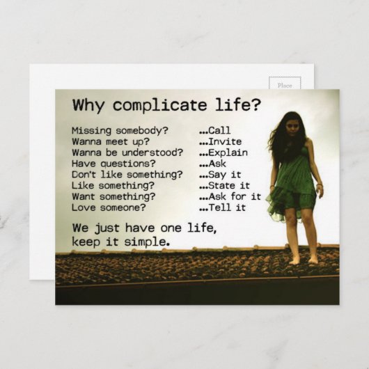 Carte Postale Pourquoi compliquer le devis (Devant / Derrière)