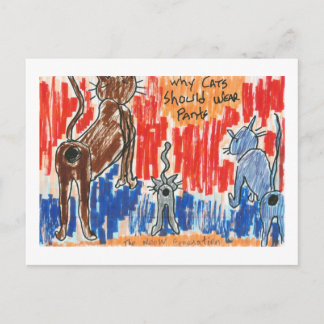 Carte Postale Pourquoi les chats devraient porter des pantalons