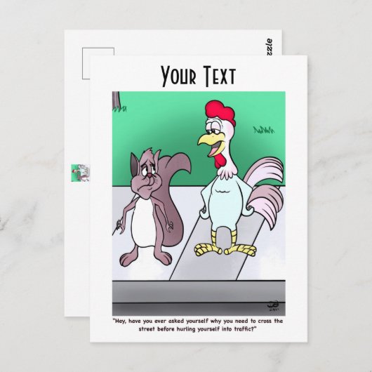 Carte Postale Pourquoi les écureuils traversent-ils les routes C (Devant / Derrière)