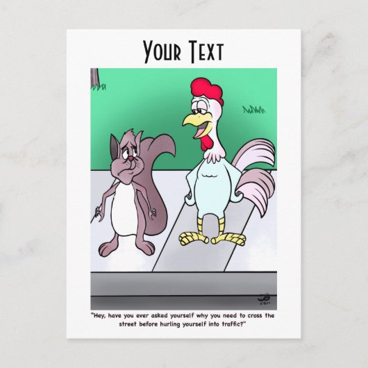 Carte Postale Pourquoi les écureuils traversent-ils les routes C (Devant)