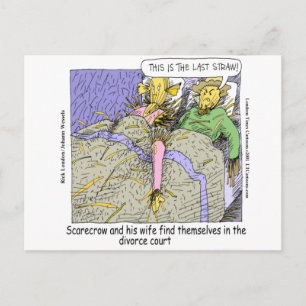 Carte Postale Pourquoi les épouvantails divorcent drôle