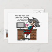 Carte Postale Pourquoi un Humour de travail difficile (Devant / Derrière)