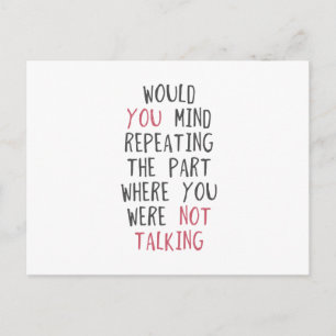 Carte Postale Pourriez-vous répéter la partie où vous étiez