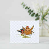 Carte Postale Poursuivre les poulets (Debout devant)