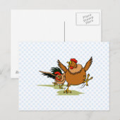 Carte Postale Poursuivre les poulets (Devant / Derrière)
