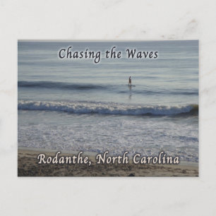 Carte Postale Poursuivre les Vagues Rodanthe Surfeur