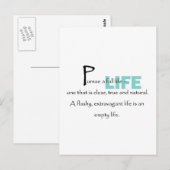 Carte Postale Poursuivre une vie complète (Devant / Derrière)