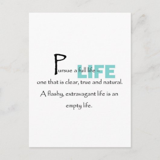 Carte Postale Poursuivre une vie complète (Devant)