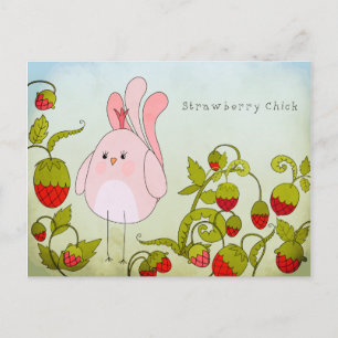 Carte Postale Poussin de fraise