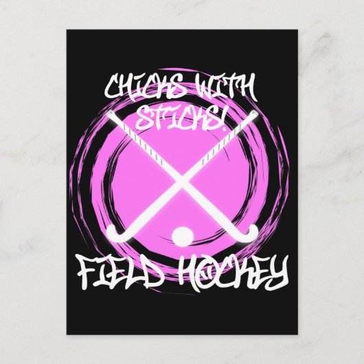Carte Postale Poussins Avec Bâtons - Hockey sur gazon (Devant)