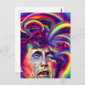 Carte postale Poutine et ses pensées arc-en-ciel (Devant / Derrière)