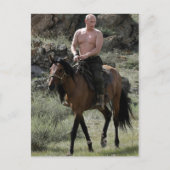 Carte Postale Poutine torse nu à cheval (Devant)
