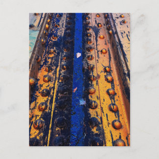 Carte Postale Poutre d'acier rivetée éclaboussée de peinture