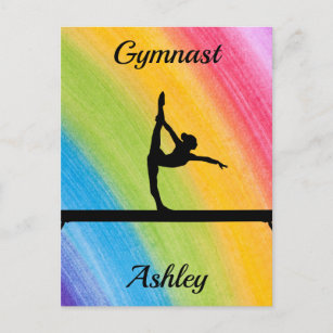 Carte Postale Poutre de gymnastique arc-en-ciel personnalisée 