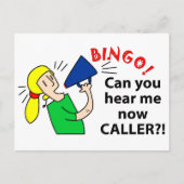 Carte Postale Pouvez-vous m'entendre maintenant appeler au bingo (Devant)