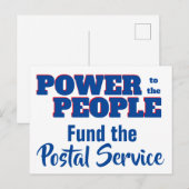 Carte Postale Pouvoir au Modèle du bureau de poste du Fonds popu (Devant / Derrière)
