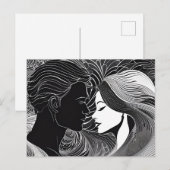 Carte Postale Pouvoir noir et blanc de l'amour (Devant / Derrière)