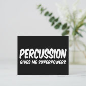 Carte Postale Pouvoirs de percussion Super-héros drôle de musiqu (Debout devant)